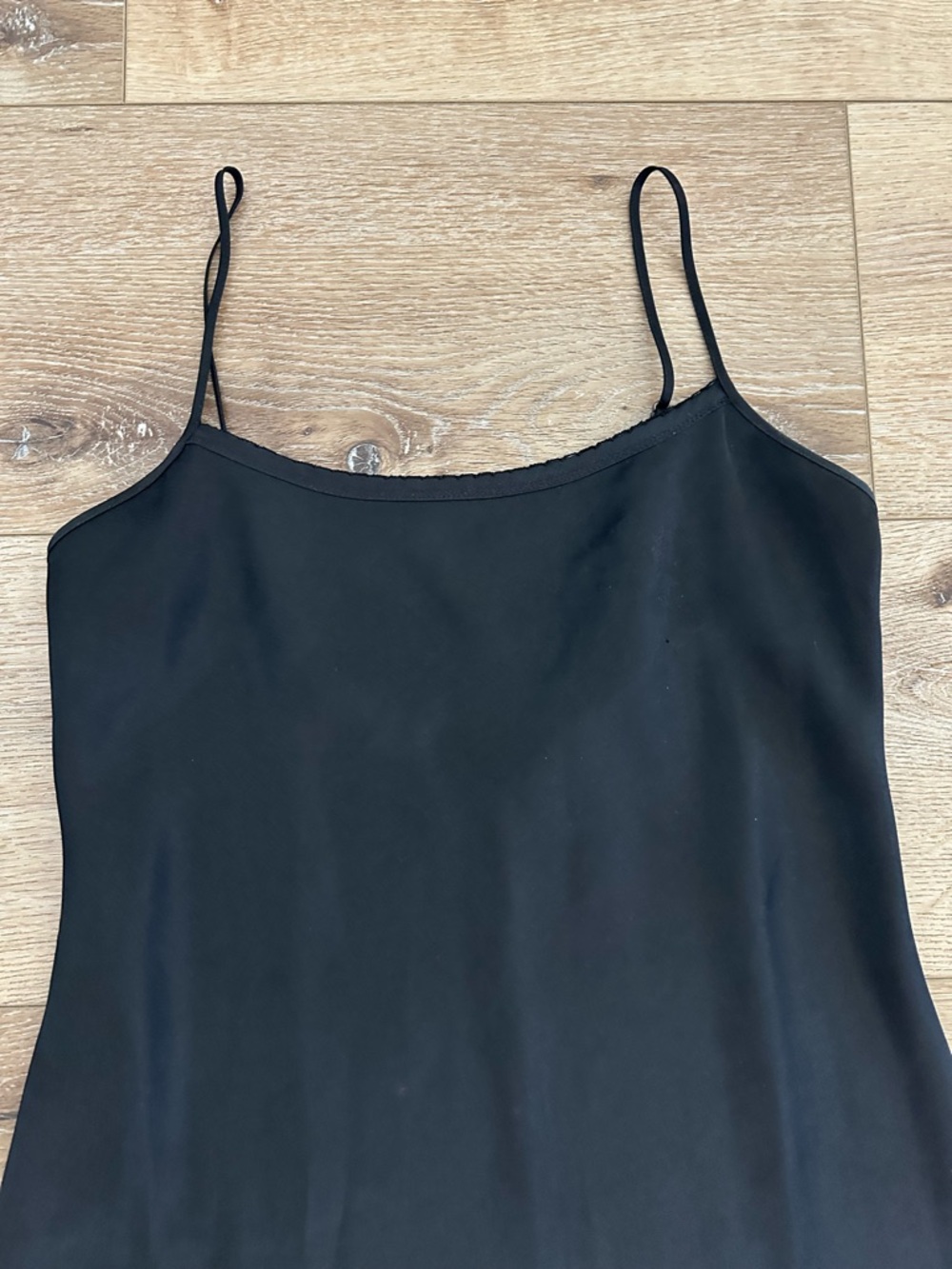 CRUZ Black Silky Satin Slip Dress Midi Cocktail Resort - Picture 2 of 8